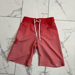 Vibrant Red Board Shorts with Drawstring Waist